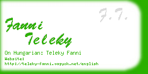 fanni teleky business card